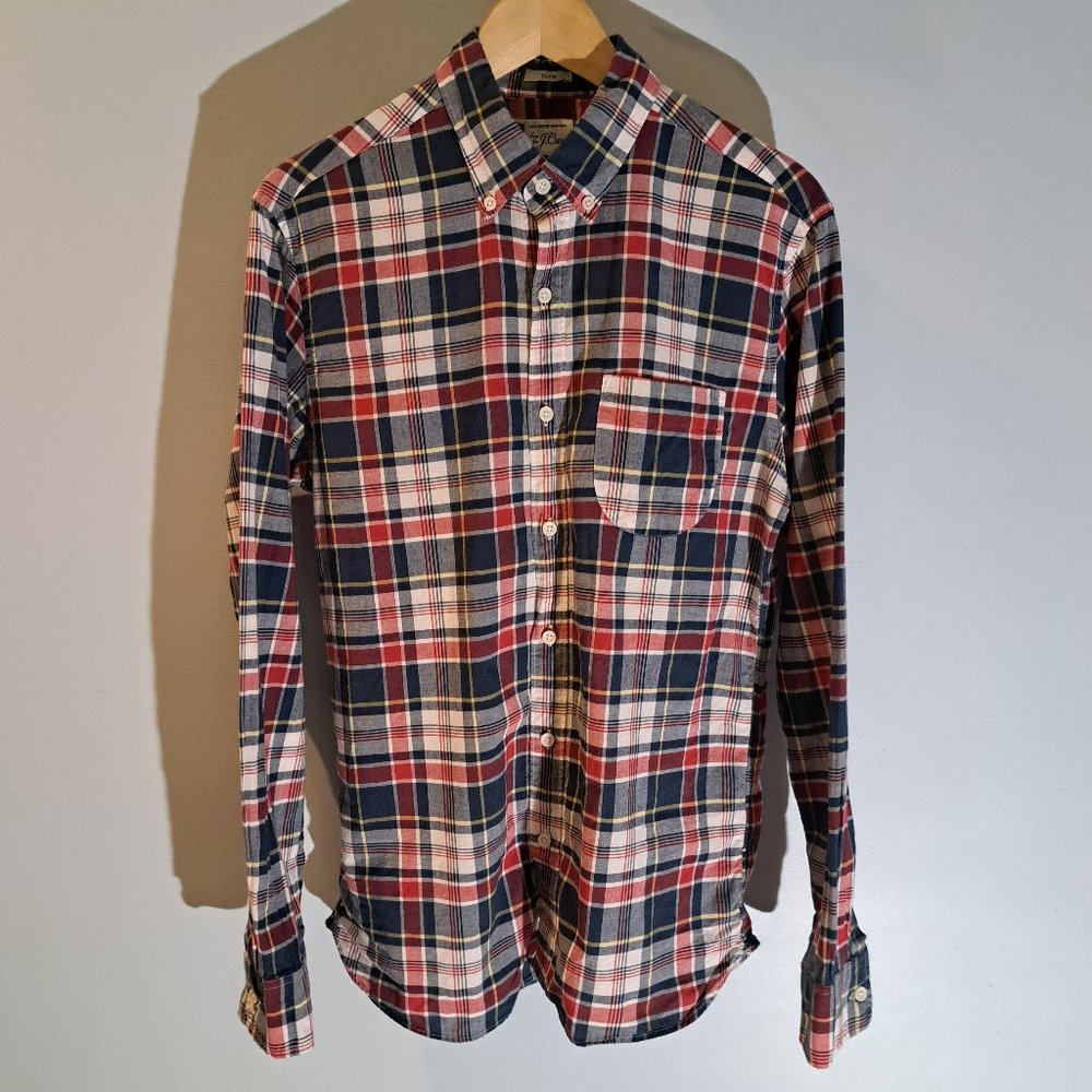 J. Crew Slim Fit Men's M Long Sleeve Button Down 100% Cotton Shirt Style #F1268